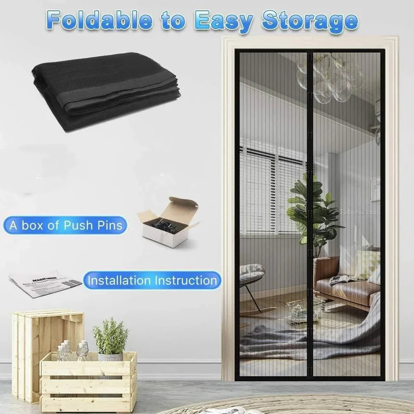 Magnetic Mosquito automatically closing Net for Door | Mosquito Curtain for All Door Types & Sizes | Auto-Closing Insect Screen to Keep Mosquito Out