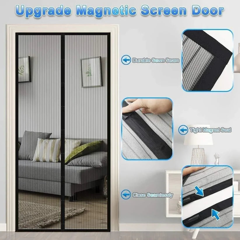 Magnetic Mosquito automatically closing Net for Door | Mosquito Curtain for All Door Types & Sizes | Auto-Closing Insect Screen to Keep Mosquito Out