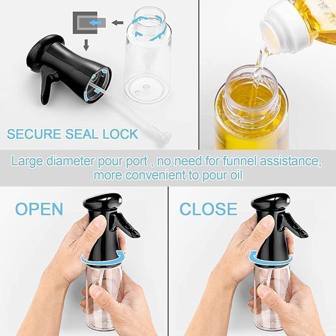 Oil Dispenser Bottle 500ML with Automatic Lid, Kitchen Cooking Oil Container