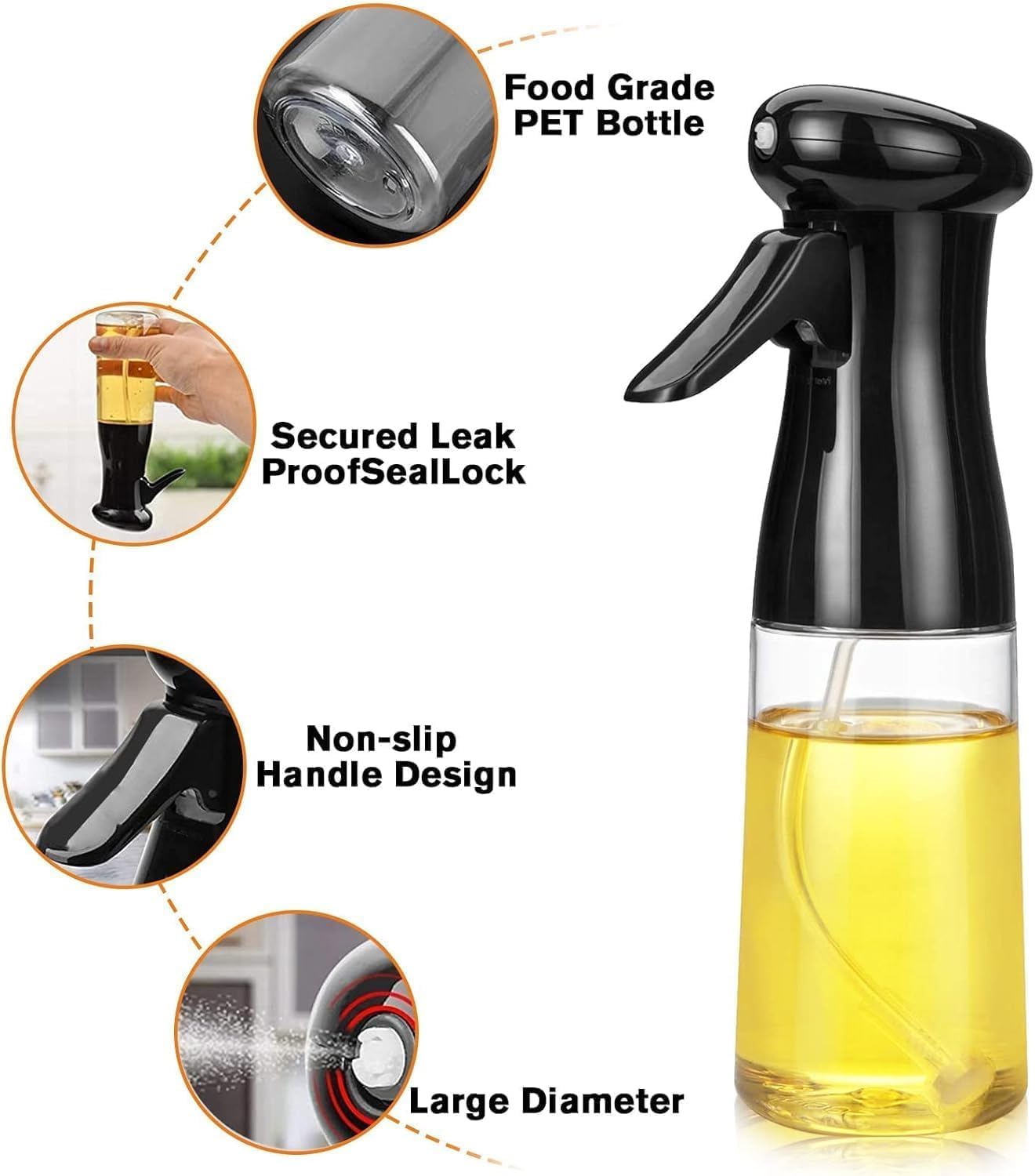 Oil Dispenser Bottle 500ML with Automatic Lid, Kitchen Cooking Oil Container