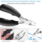 Nail Clipper, Professional Thick & Ingrown Toenail Correction Tool, Pedicure Clippers Toe Nail Cutter for Men & Women, Super Sharp Curved Blade Grooming Tool | Multi |