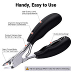 Nail Clipper, Professional Thick & Ingrown Toenail Correction Tool, Pedicure Clippers Toe Nail Cutter for Men & Women, Super Sharp Curved Blade Grooming Tool | Multi |