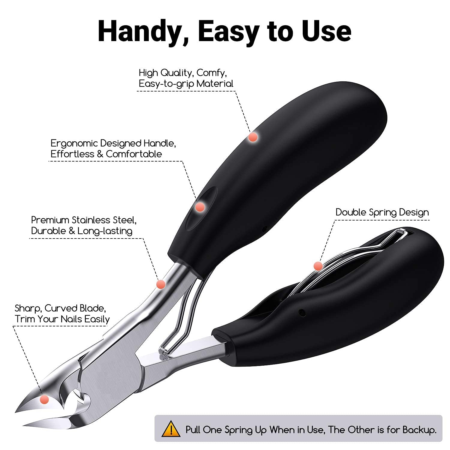 Nail Clipper, Professional Thick & Ingrown Toenail Correction Tool, Pedicure Clippers Toe Nail Cutter for Men & Women, Super Sharp Curved Blade Grooming Tool | Multi |
