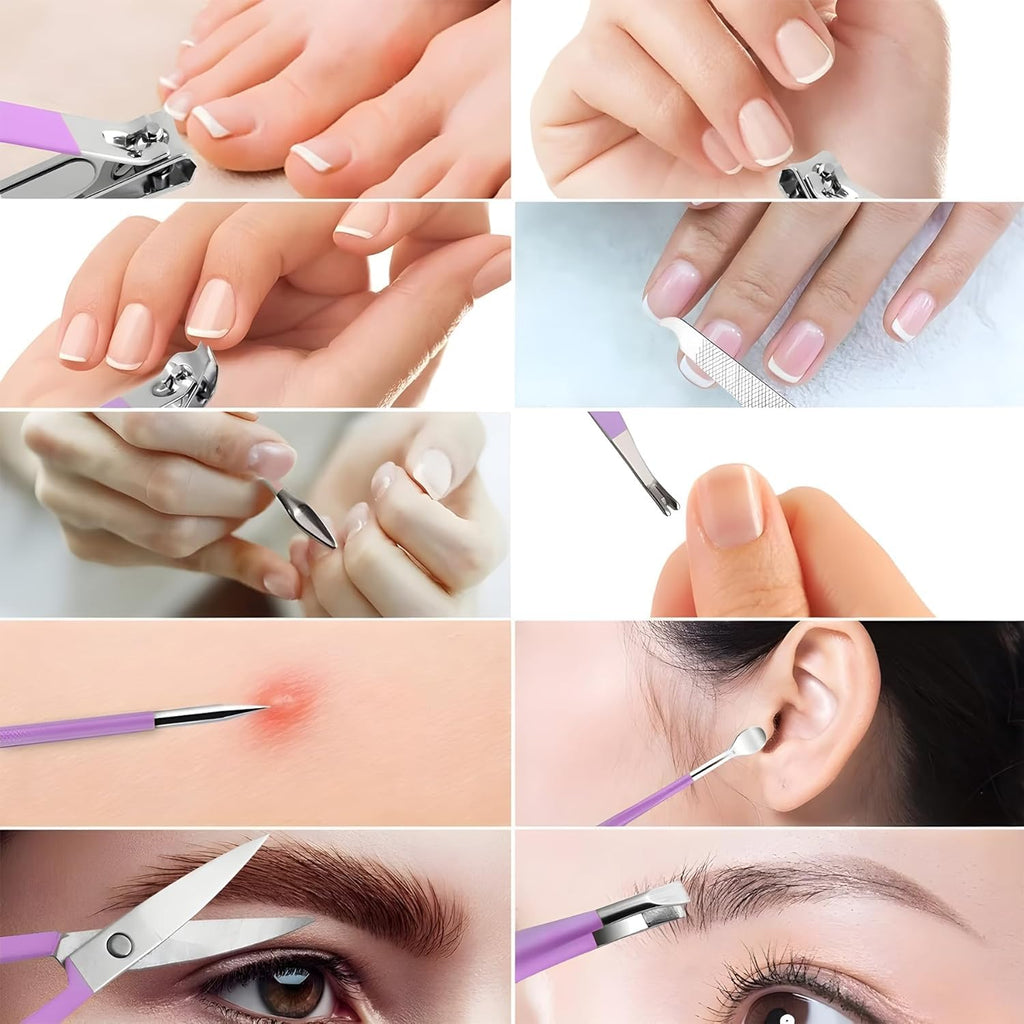 Nail Clipper Kit – 16 Pieces Stainless Steel Manicure Kit, Nail Care Tools for Hand & Feet, Nail Clippers Pedicure Professional Grooming Kits...