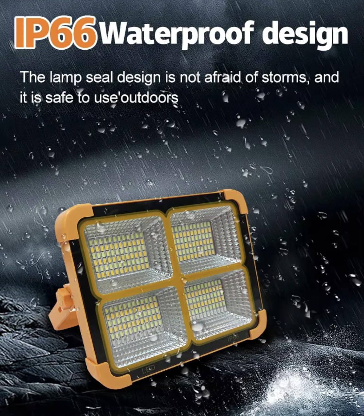 Solar & USB Rechargeable – High-Power Portable LED Floodlight