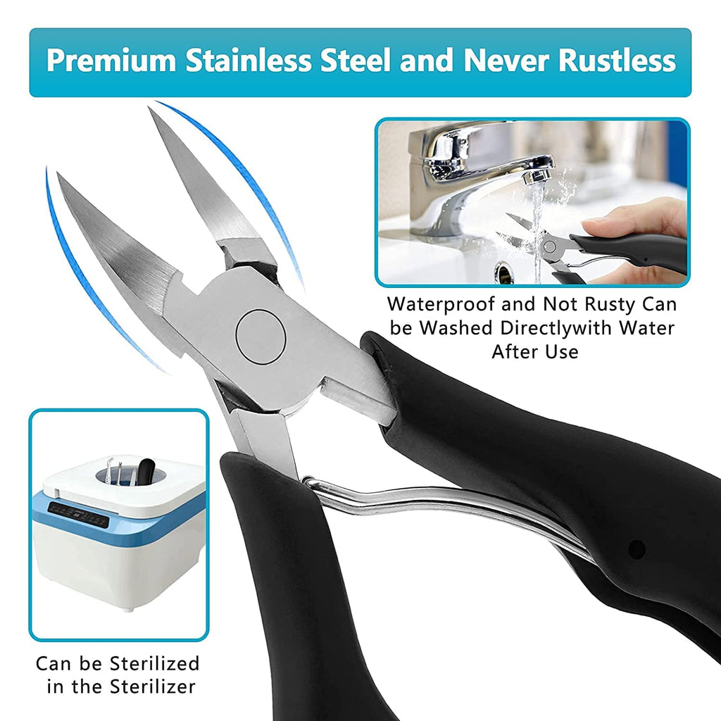 Nail Clipper, Professional Thick & Ingrown Toenail Correction Tool, Pedicure Clippers Toe Nail Cutter for Men & Women, Super Sharp Curved Blade Grooming Tool | Multi |