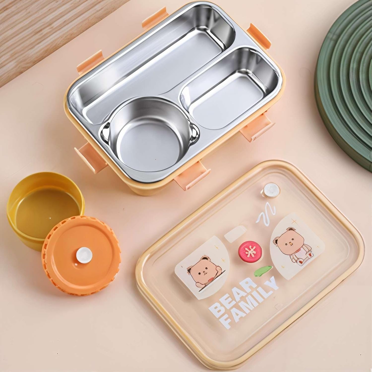 Lunch Box Kids with Leak-Proof Lid & Small Bowl | Stainless Steel Food Container for Kids