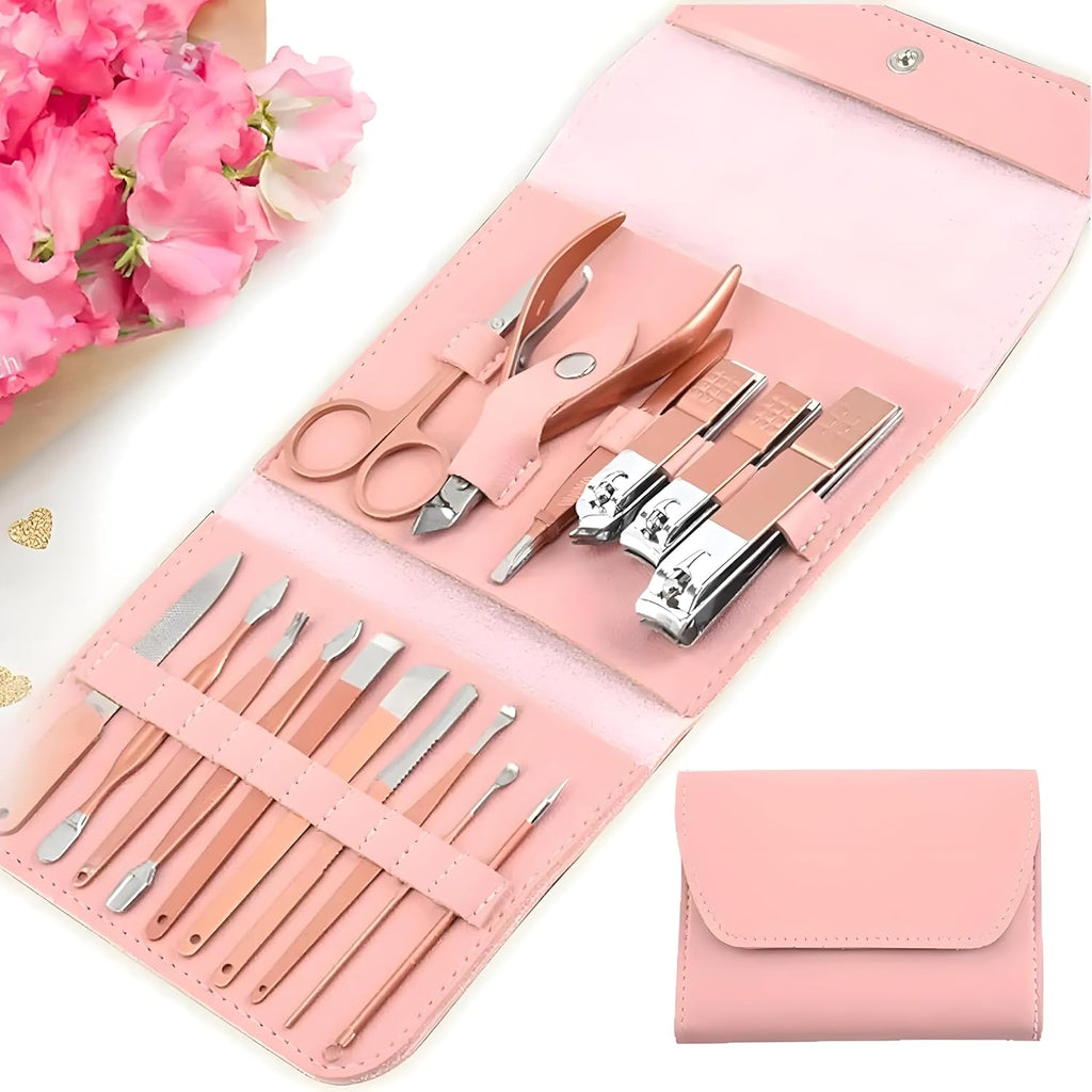 Nail Clipper Kit – 16 Pieces Stainless Steel Manicure Kit, Nail Care Tools for Hand & Feet, Nail Clippers Pedicure Professional Grooming Kits...