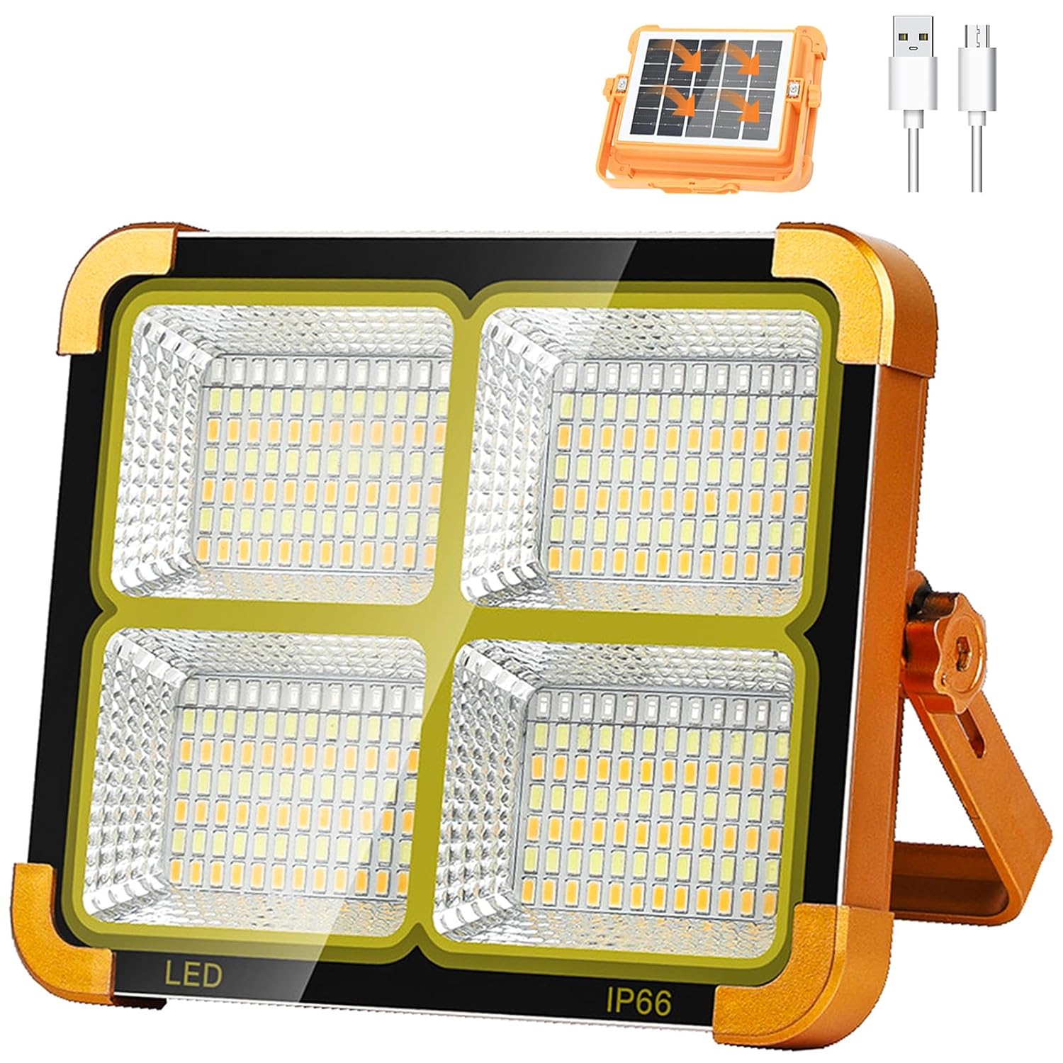 Solar & USB Rechargeable – High-Power Portable LED Floodlight
