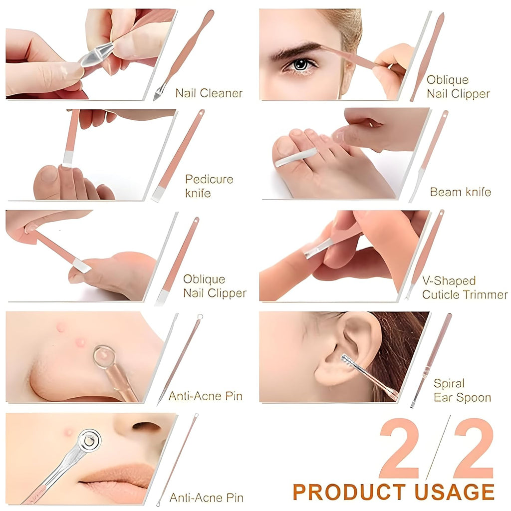 Nail Clipper Kit – 16 Pieces Stainless Steel Manicure Kit, Nail Care Tools for Hand & Feet, Nail Clippers Pedicure Professional Grooming Kits...