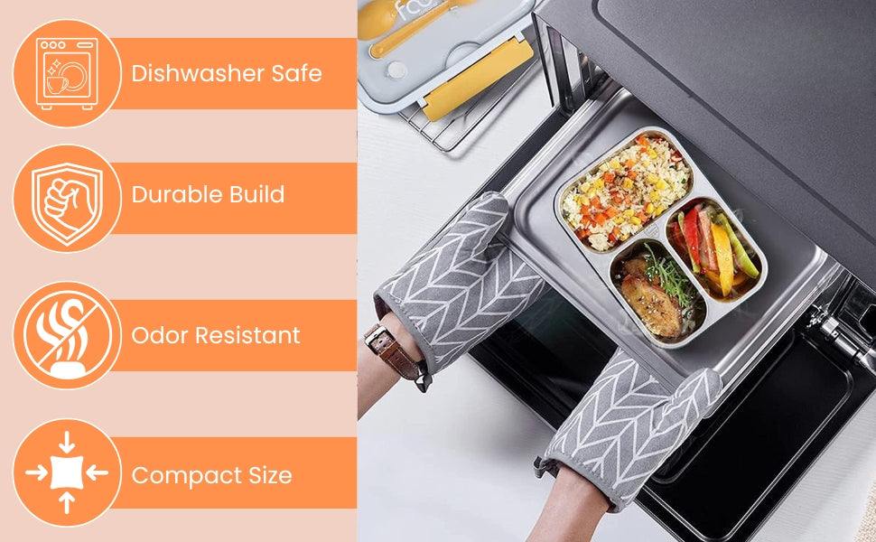 🌟Lunch Box 3 Compartment Leak-Proof BPA Free Stainless Steel for School, Lunch Box for School & Office with a Fork, a Spoon 499 only