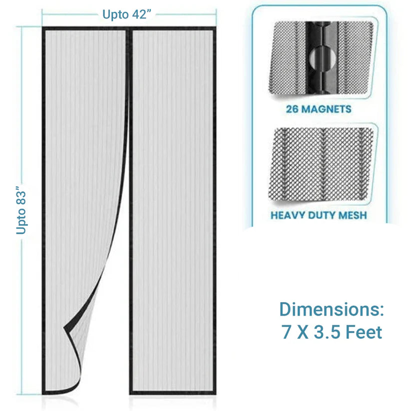 Magnetic Mosquito automatically closing Net for Door | Mosquito Curtain for All Door Types & Sizes | Auto-Closing Insect Screen to Keep Mosquito Out